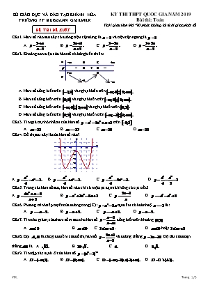 Đề đề xuất thi THPT Quốc gia môn Toán năm 2019 - Trường PT Hermann Gmeiner (Có đáp án)